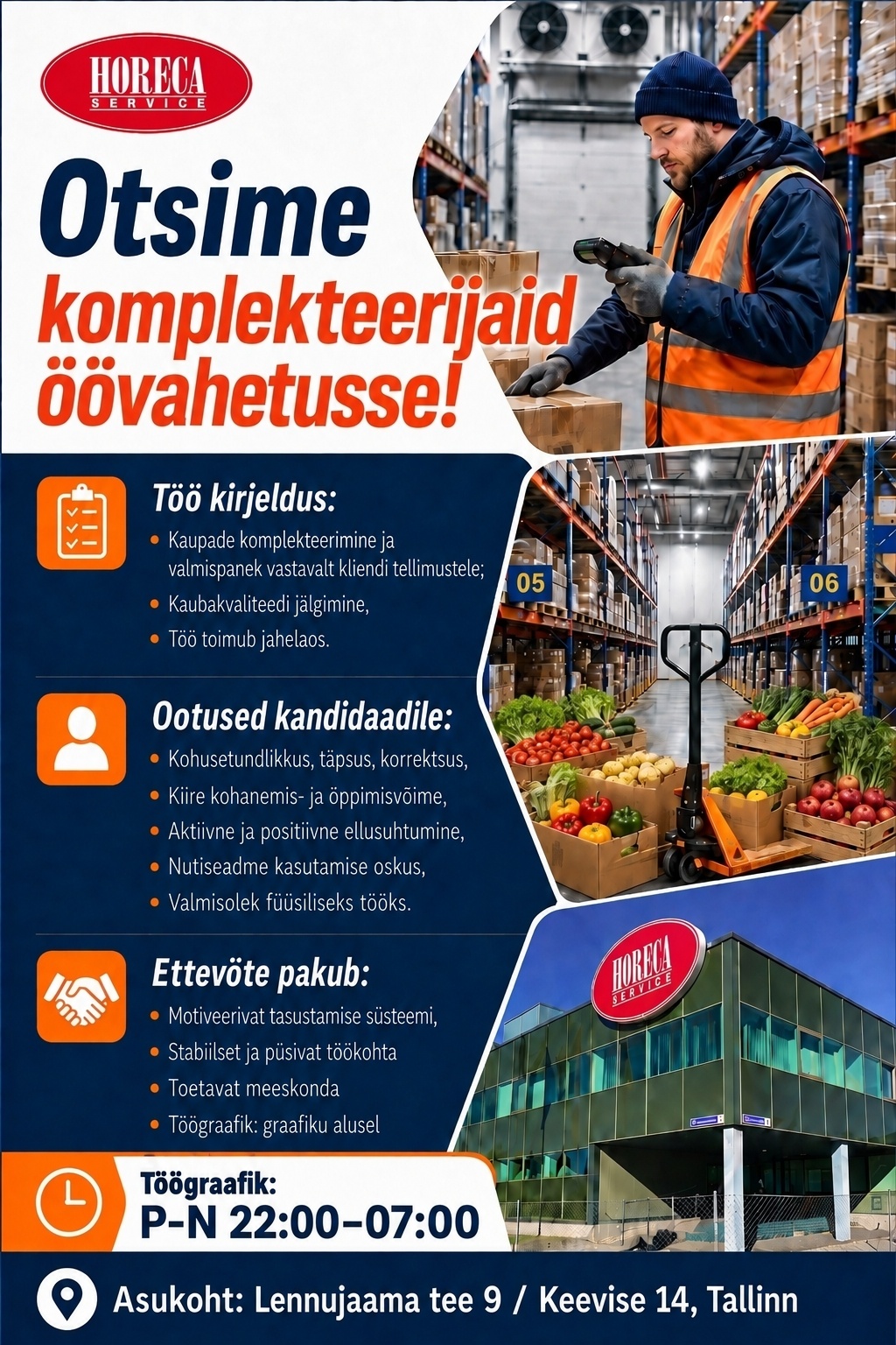 Horeca Service OÜ Komplekteerija öövahetusse
