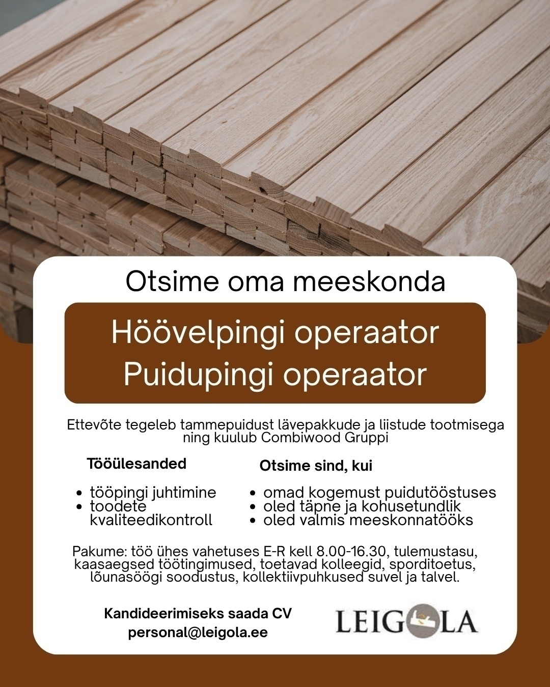 LEIGOLA OÜ Puidupingi operaator