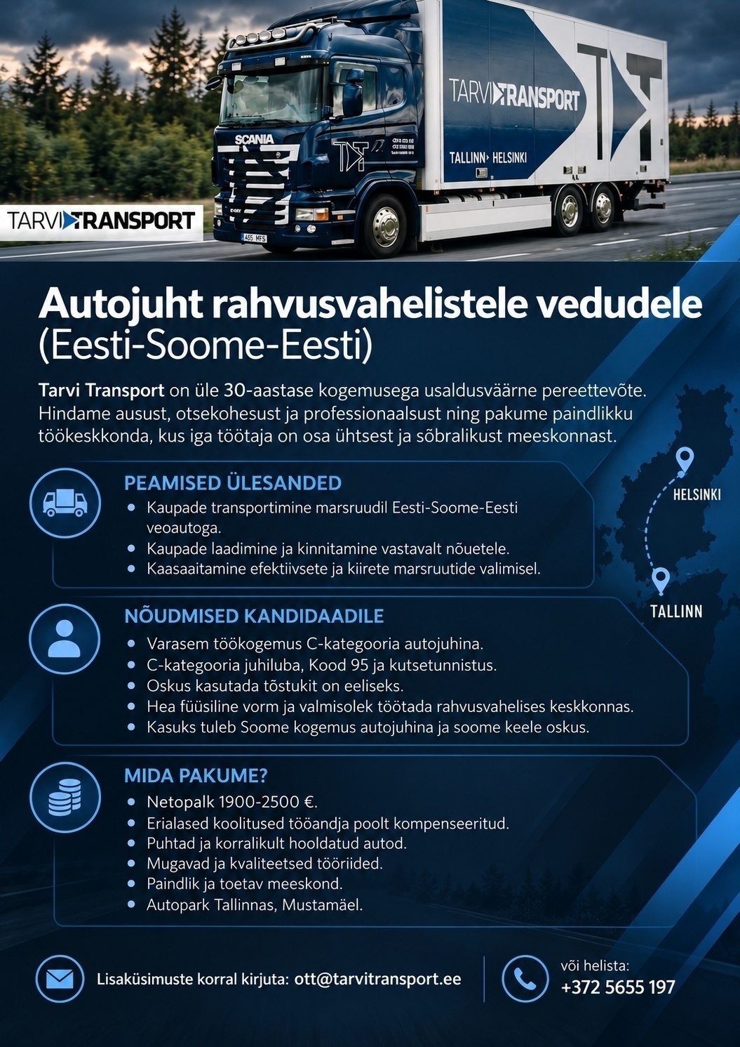 TARVI TRANSPORDI OÜ Autojuht
