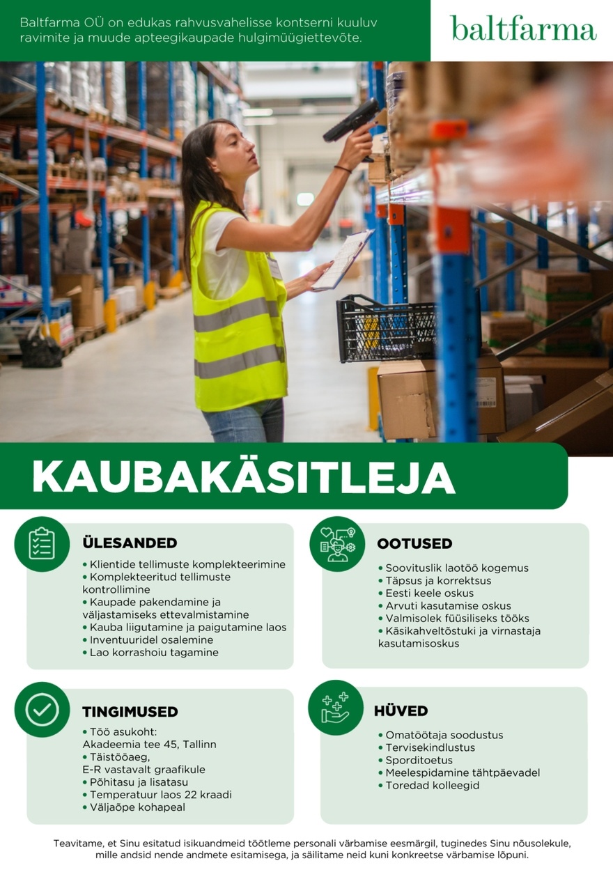 Baltfarma OÜ Kaubakäsitleja