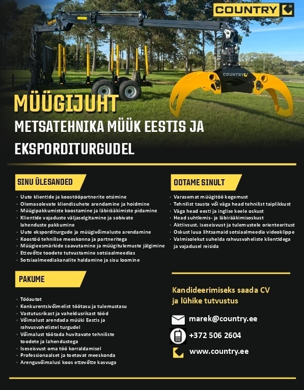COUNTRY OÜ Müügijuht