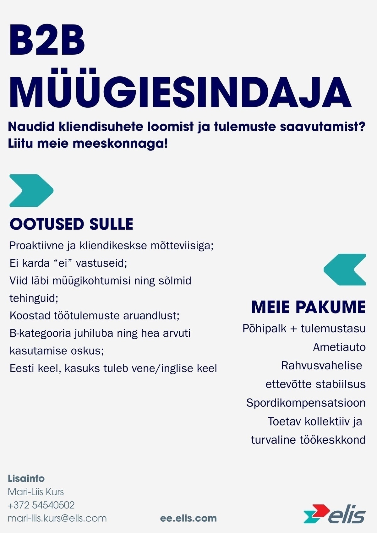 Elis Textile Service AS Müügiesindaja
