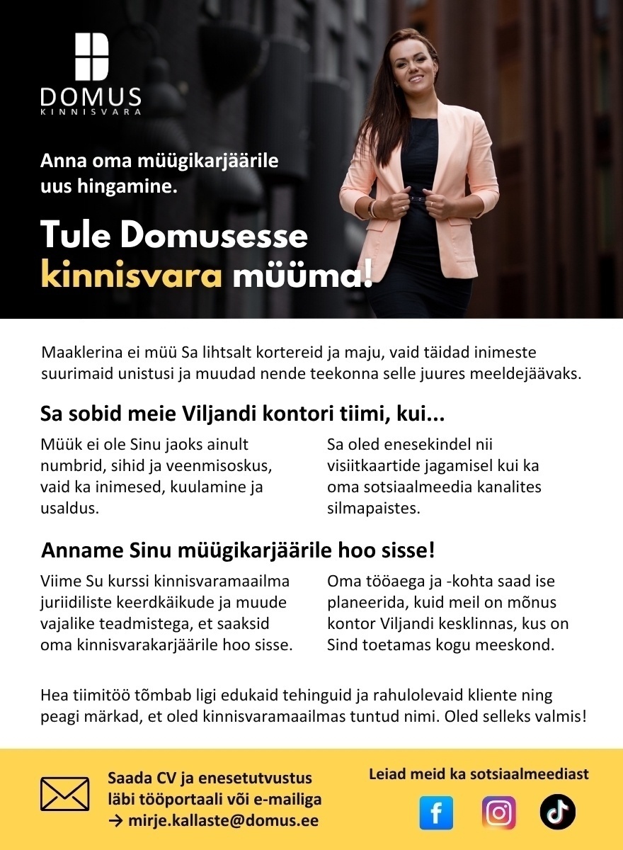 Domus Kinnisvara Vahendus OÜ Maakler