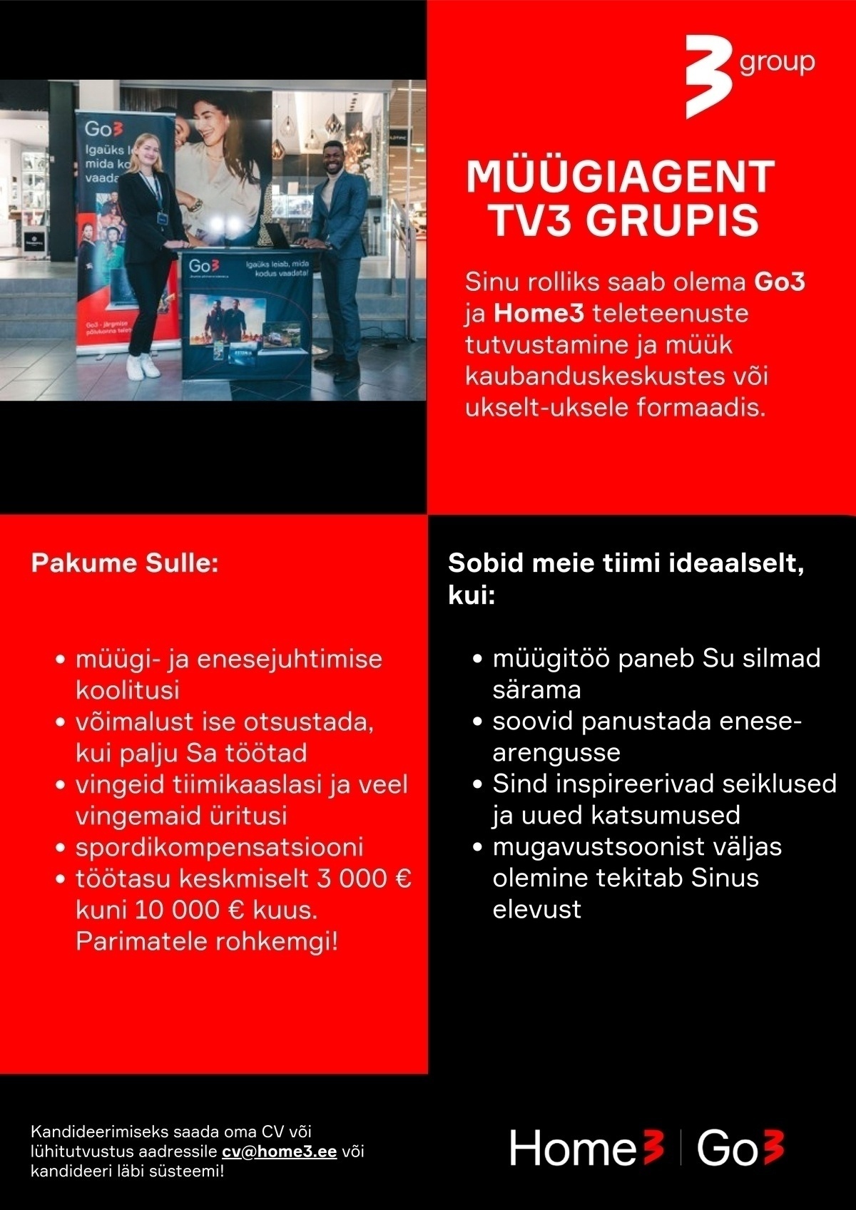 Go3 Baltics AS Müügiagent TV3 Grupis