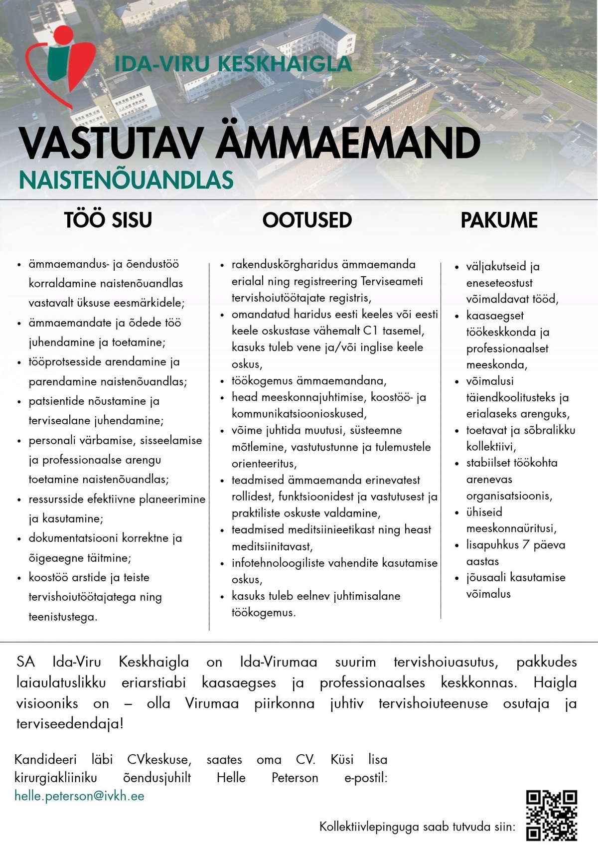 Ida-Viru Keskhaigla SA Vastutav ämmaemand
