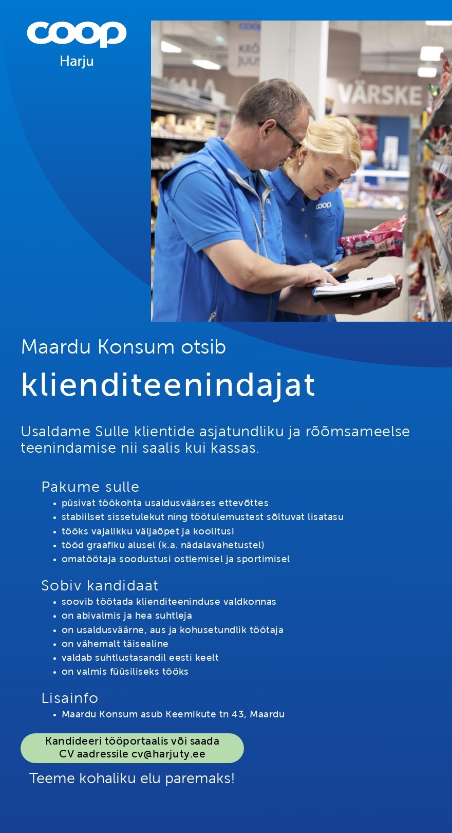 Harju Tarbijate Ühistu Klienditeenindaja Maardu Konsumisse (Coop Harju)