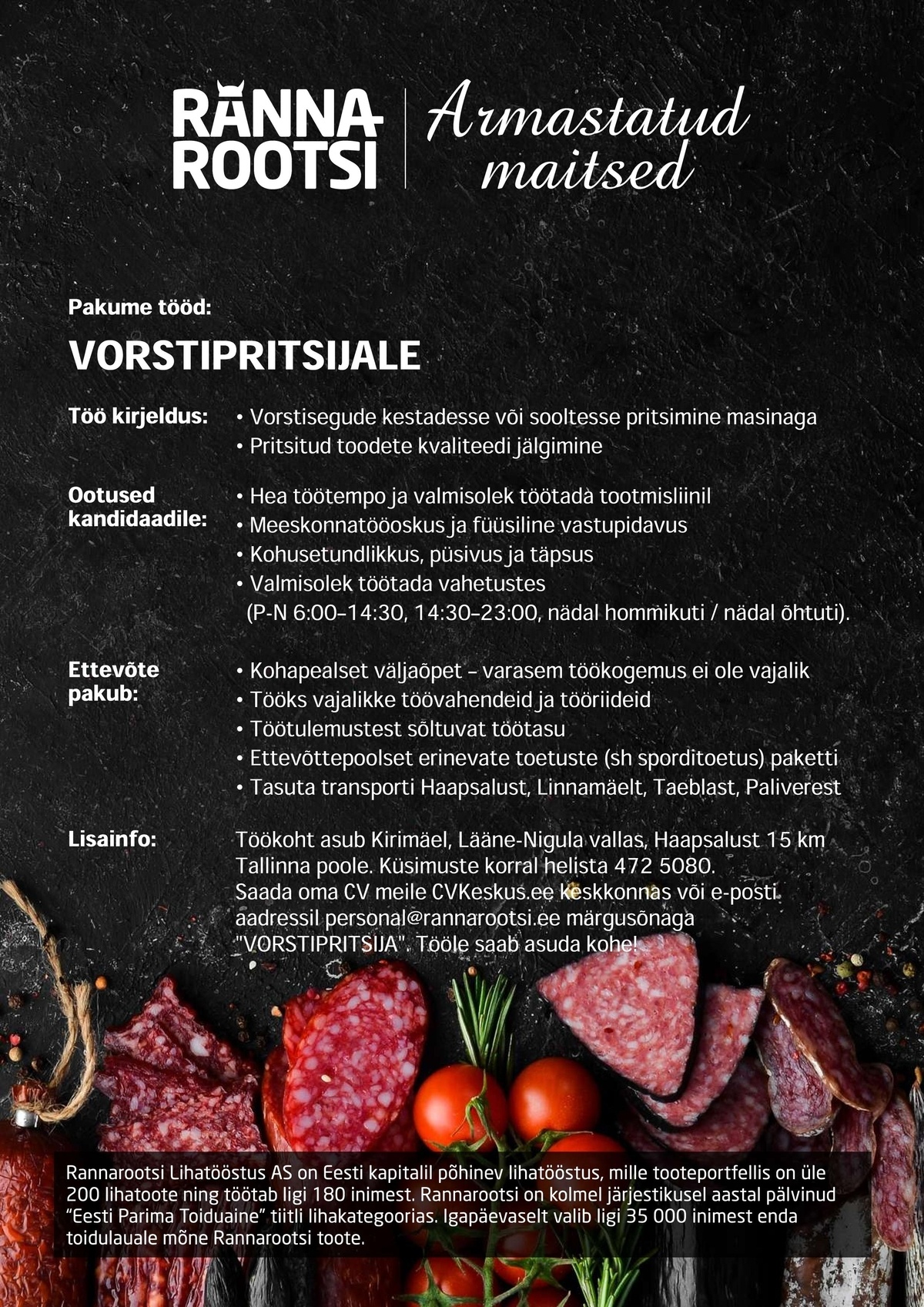 Rannarootsi Lihatööstus AS Vorstipritsija
