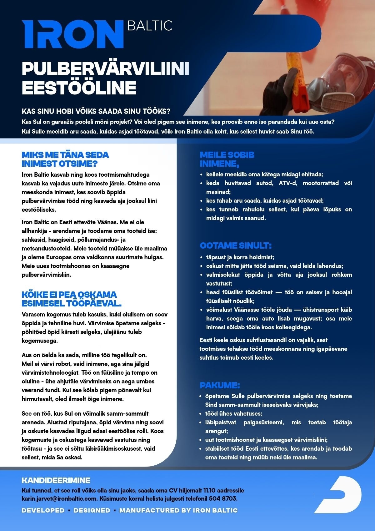 IRON BALTIC OÜ PULBERVÄRVILIINI EESTÖÖLINE