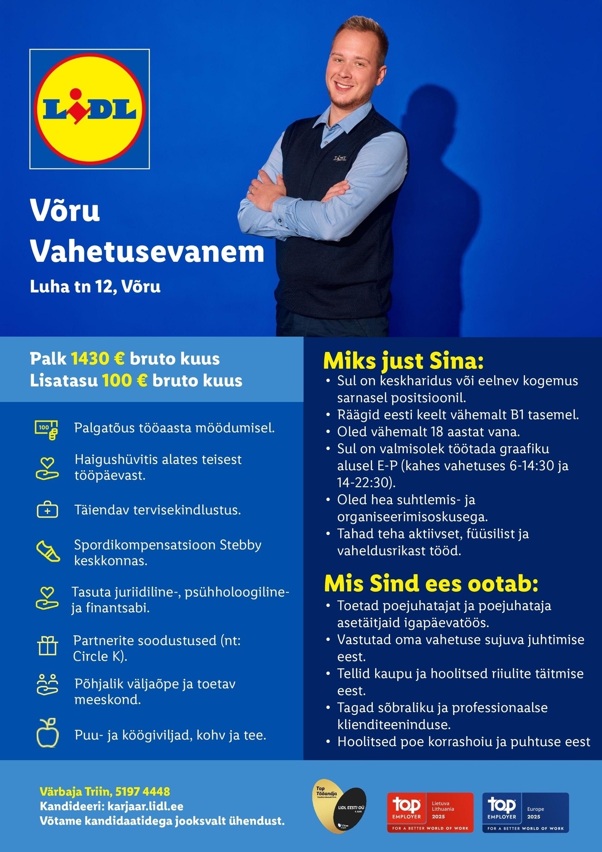 Lidl Eesti OÜ Võru vahetusevanem ( Luha tn 12, Võru)