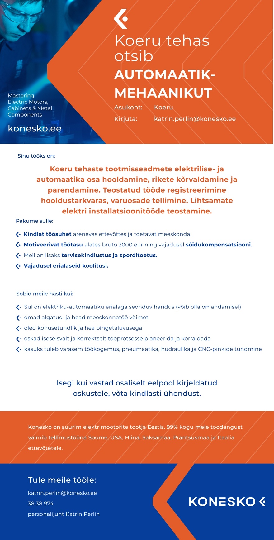 AS Konesko Automaatik- mehaanik Koeru tehasesse