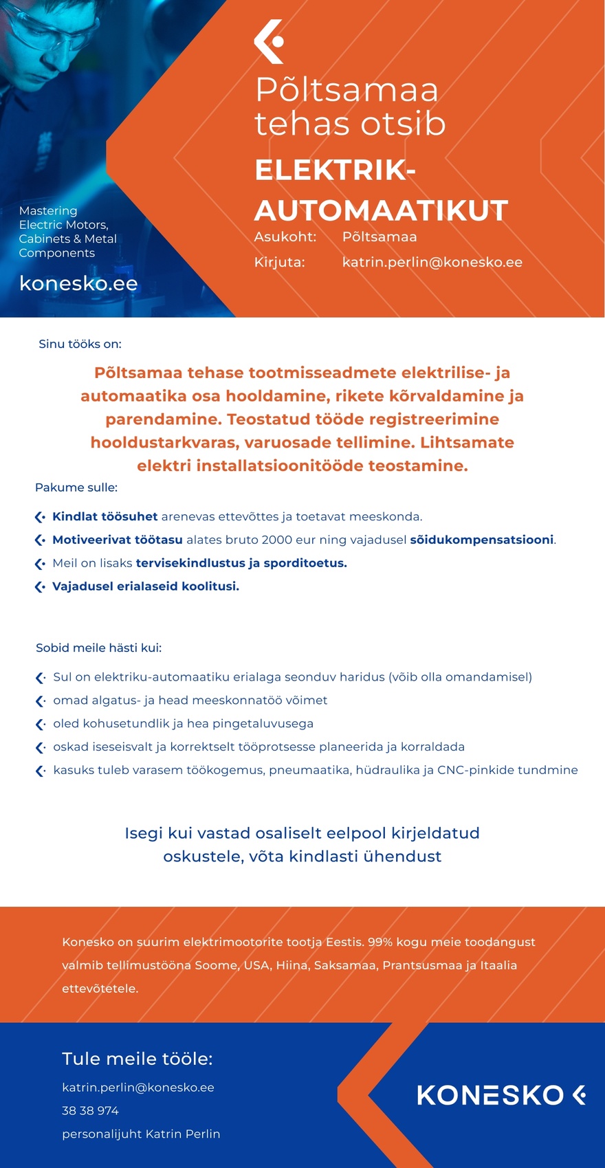 AS Konesko Elektrik- automaatik Põltsamaa tehases