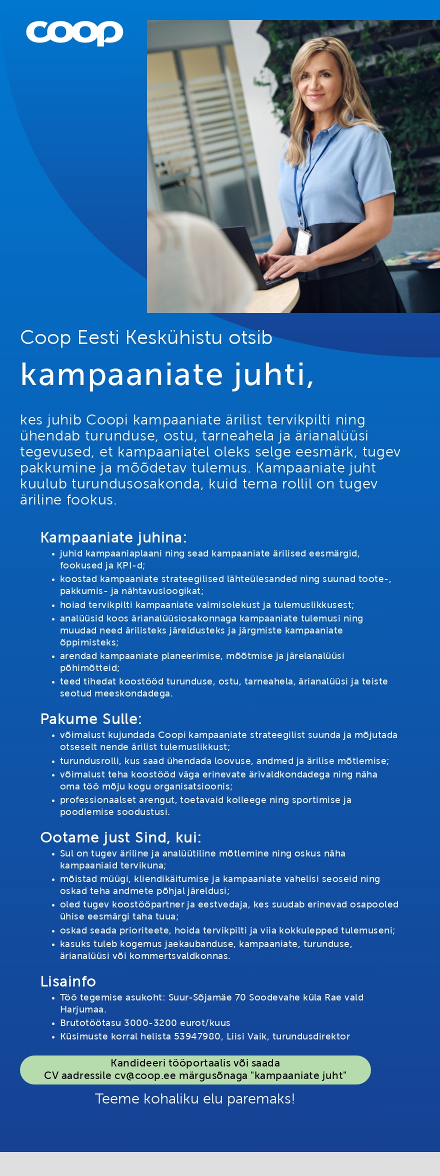 Coop Eesti Keskühistu Kampaaniate juht
