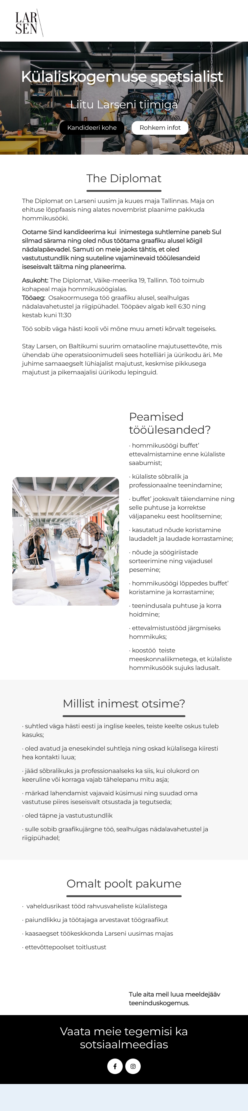 Stay Larsen OÜ Hommikusöögiteenindaja