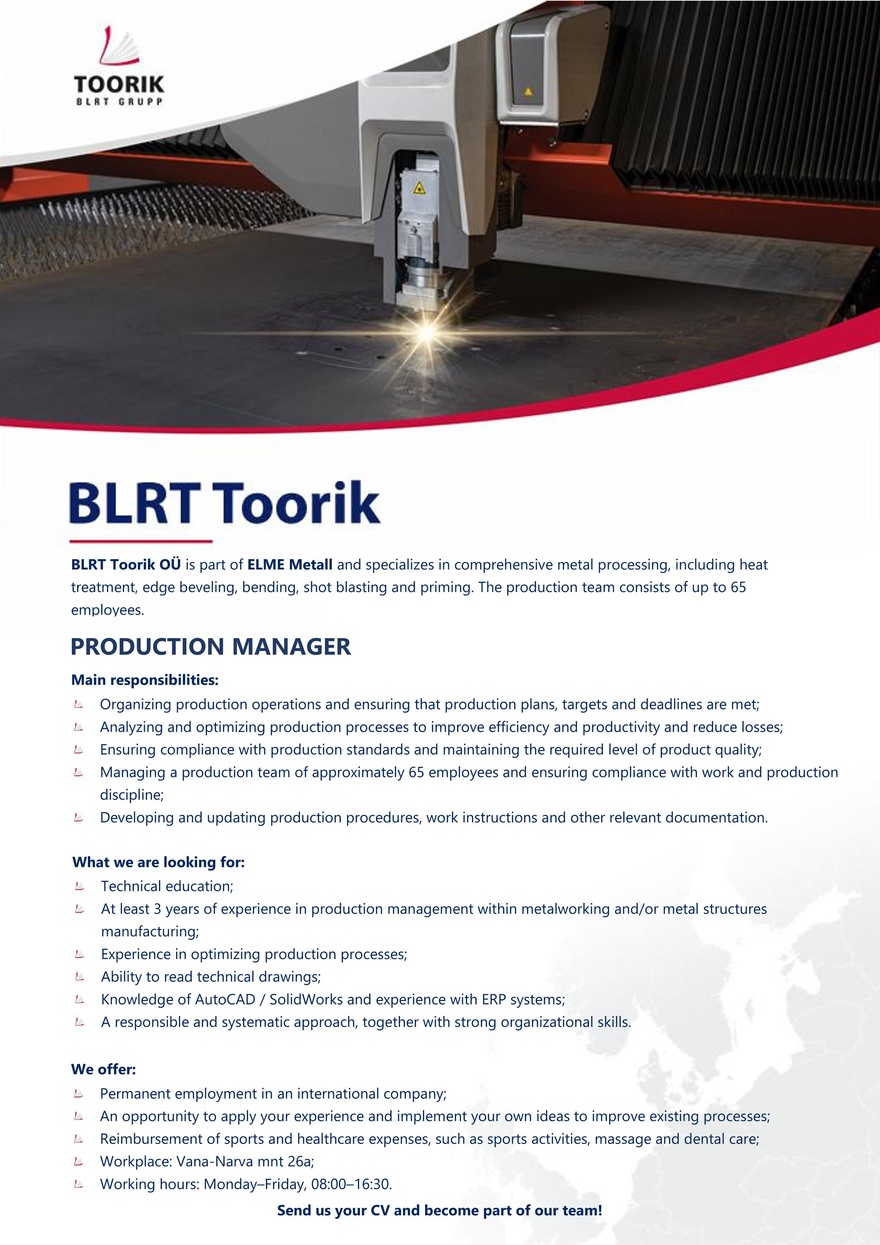 BLRT Toorik Production manager