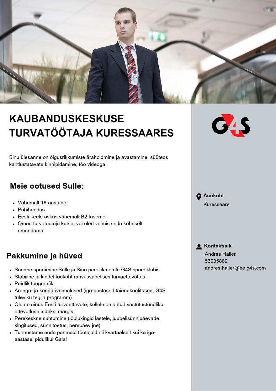AS G4S Eesti Turvatöötaja Kuressaares