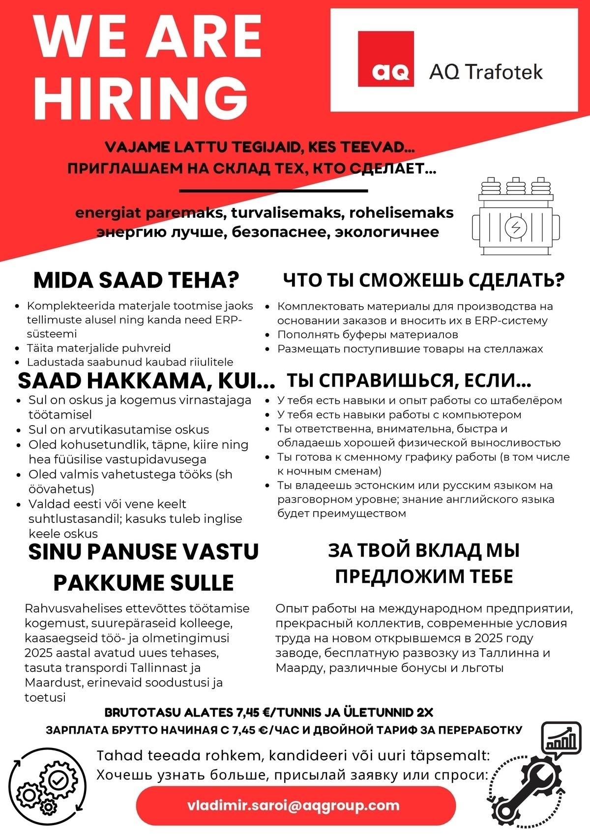 AQ Trafotek AS Komplekteerija