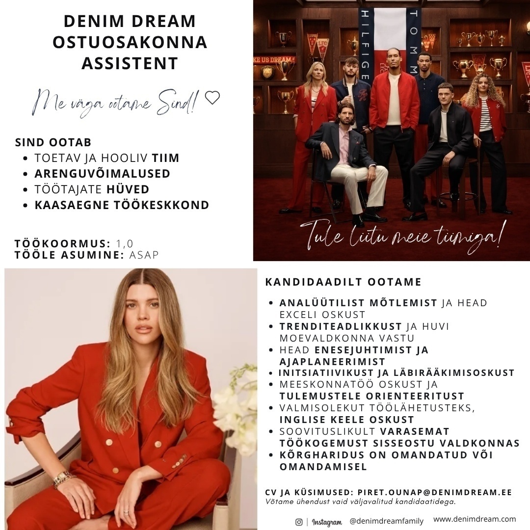 Põldma Kaubanduse AS OSTUOSAKONNA ASSISTENT DENIM DREAM KAUPLUSTETTI