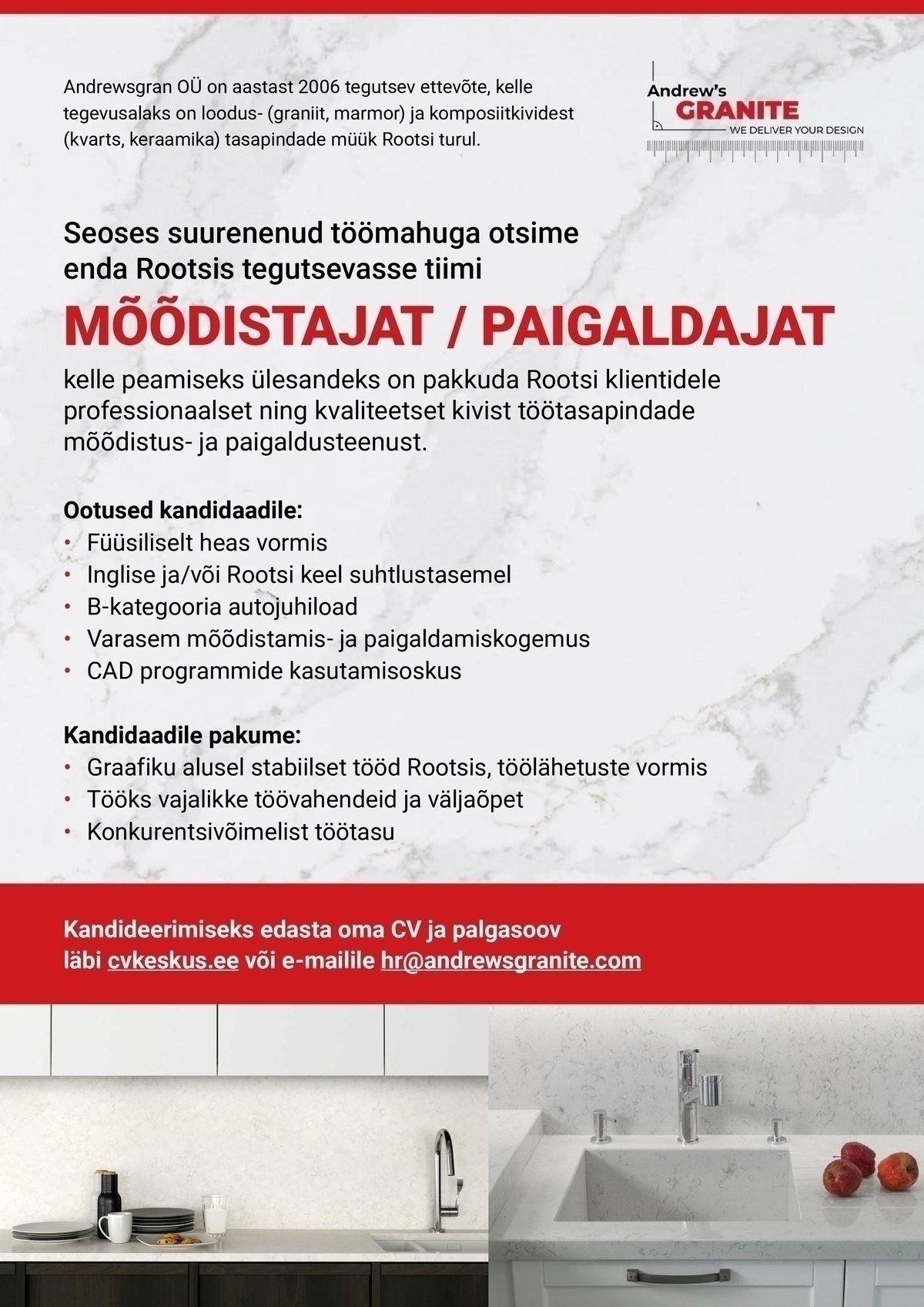 ANDREWSGRAN OÜ Mõõdistaja-paigaldaja