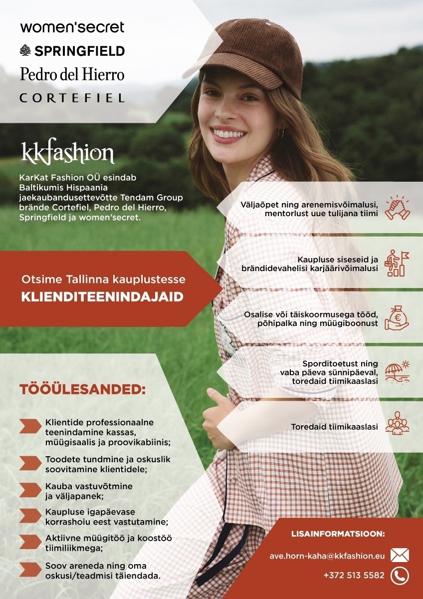 KARKAT FASHION OÜ Klienditeenindaja Tallinna kauplustesse