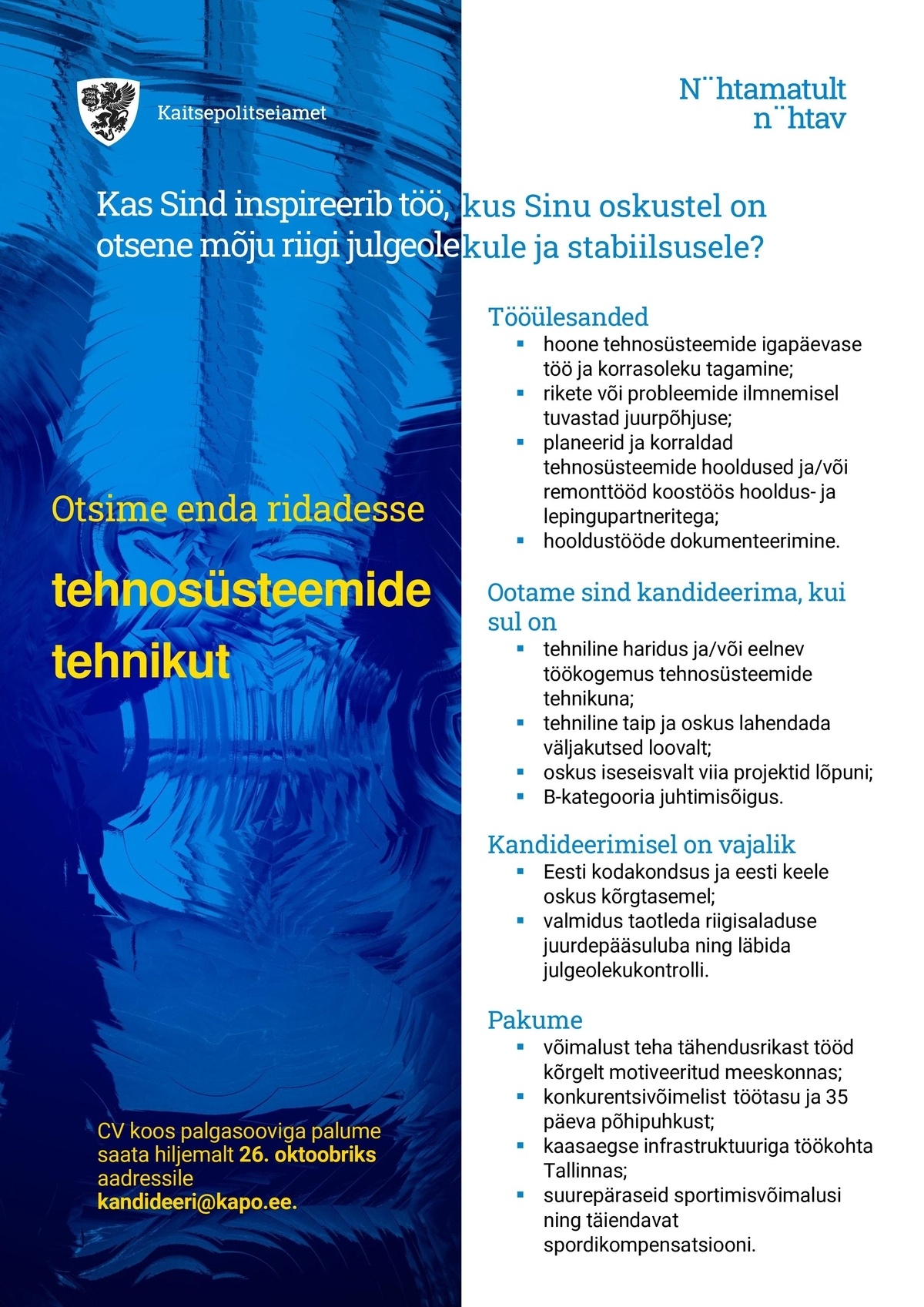 Kaitsepolitseiamet Tehnosüsteemide tehnik