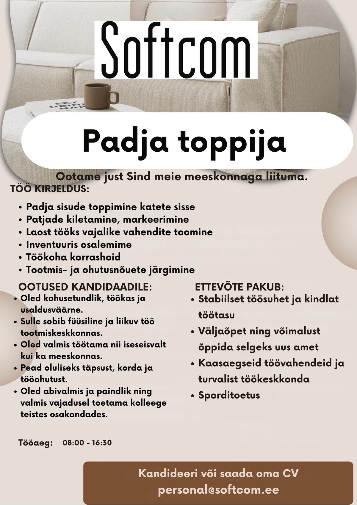 Softcom OÜ Padja toppija
