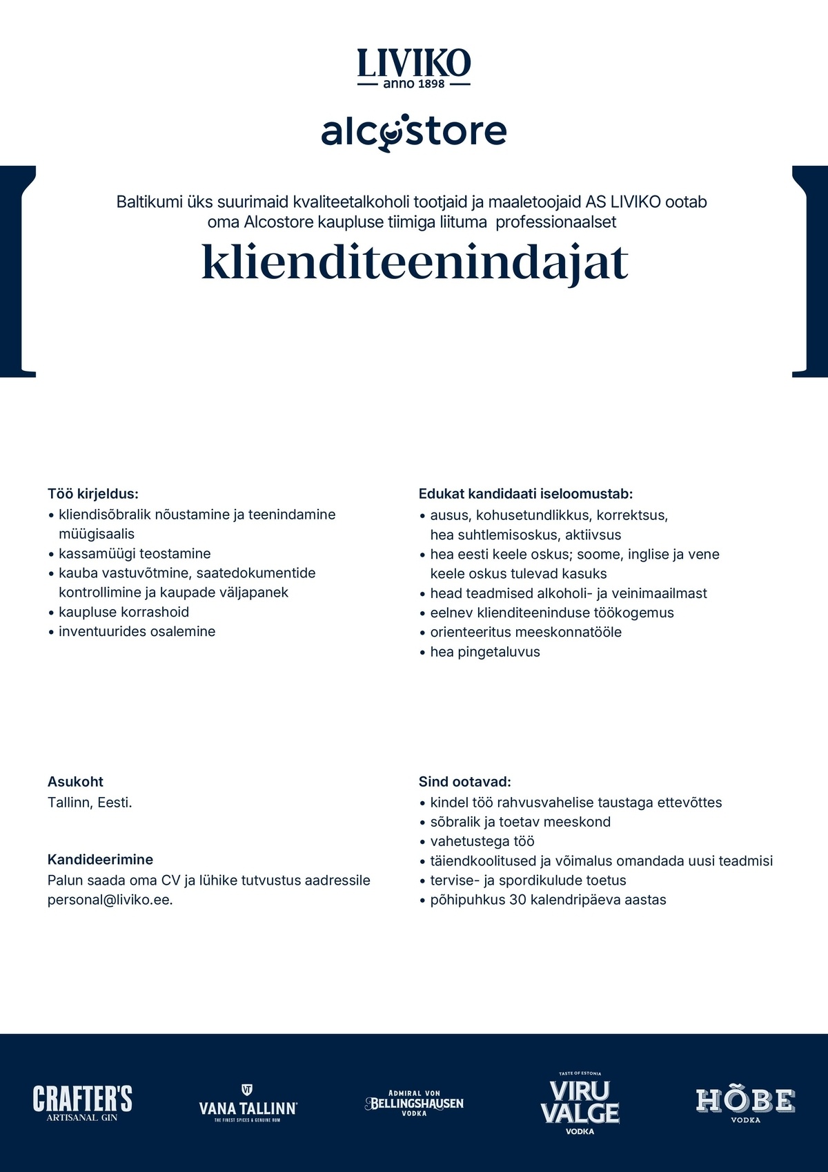 Liviko AS Klienditeenindaja