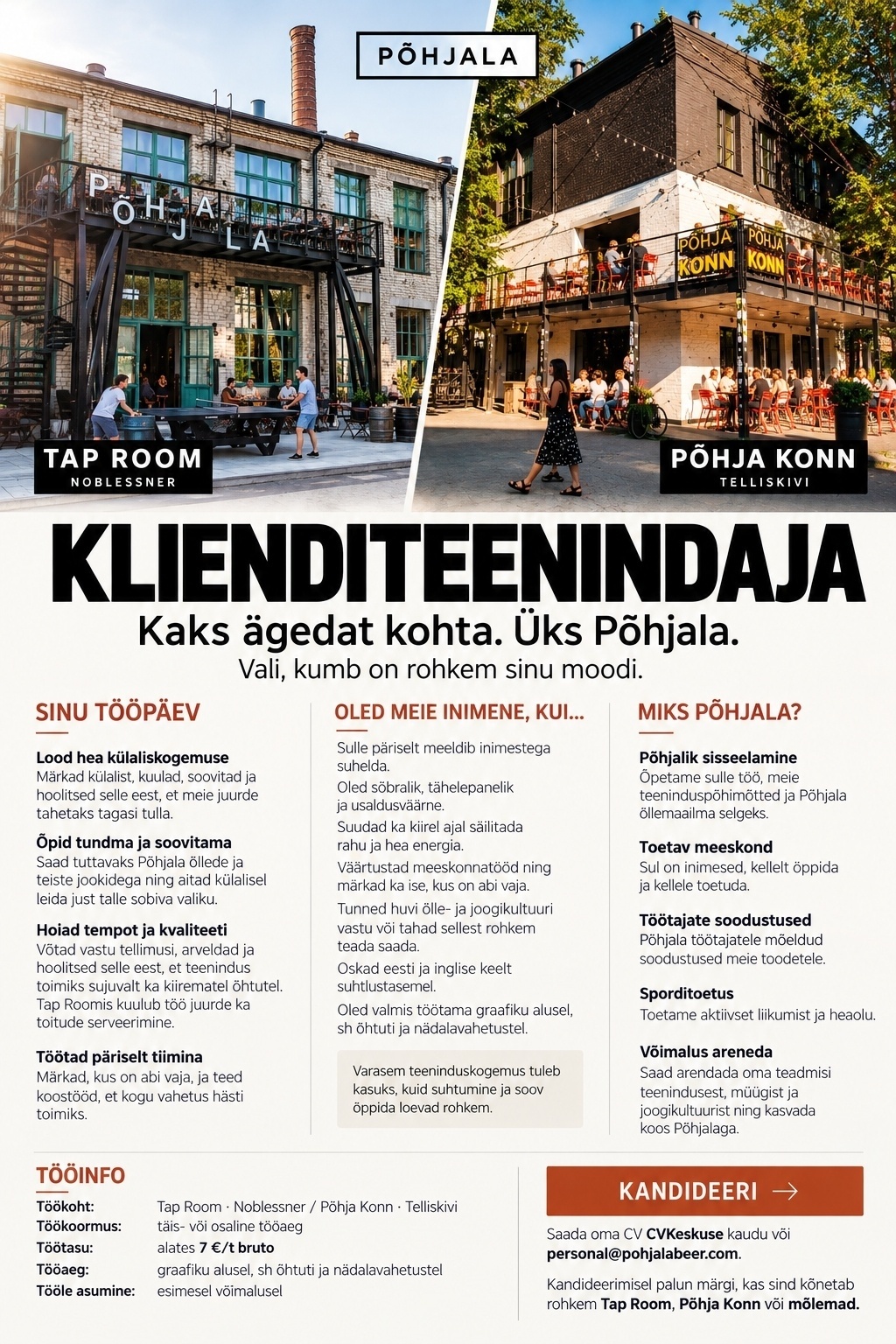 Põhjala Brewing AS Klienditeenindaja