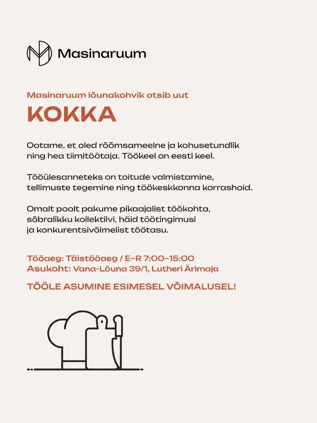 Lutheri OÜ Peakokk