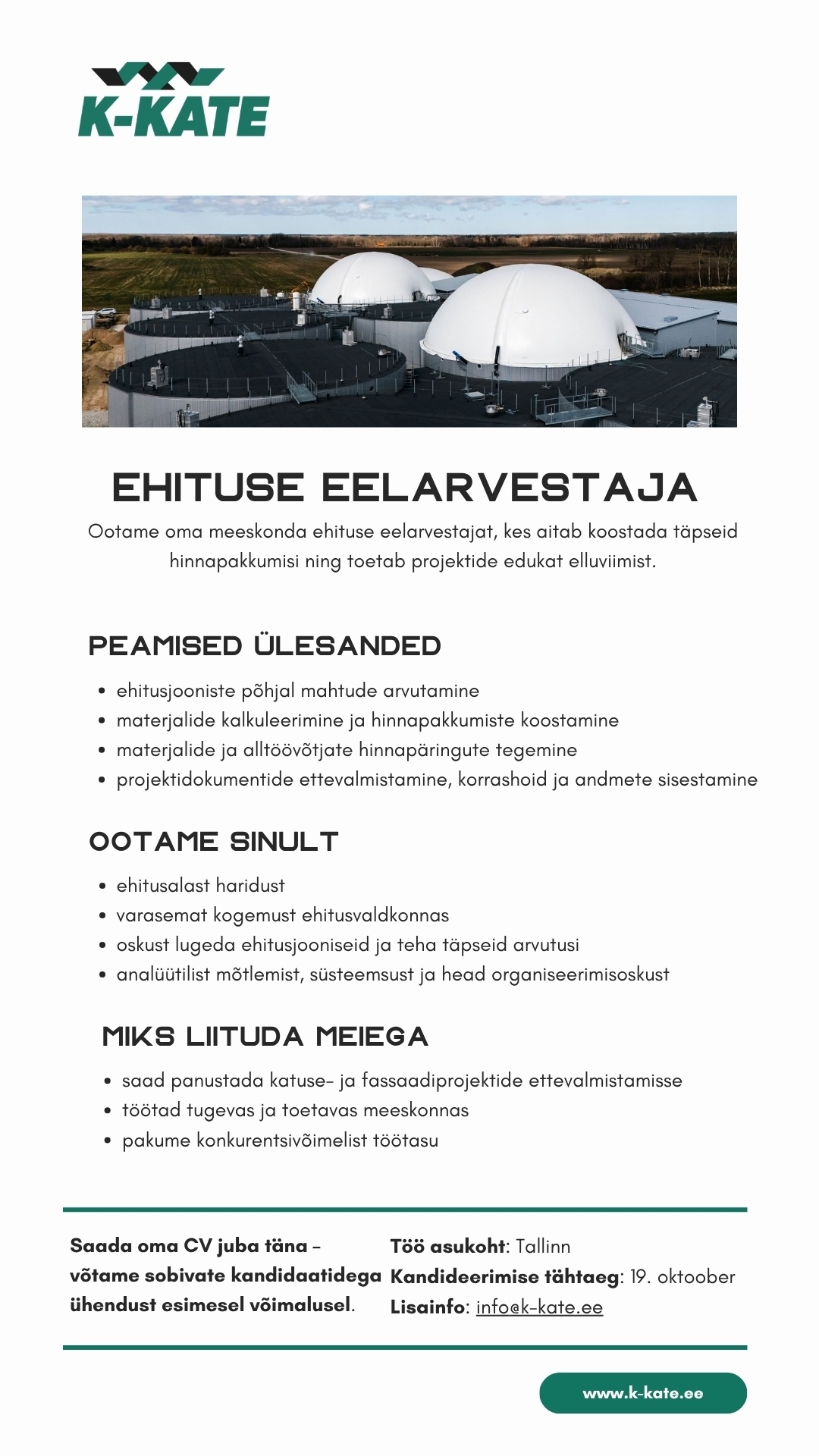 K-Kate Katused OÜ Ehituse eelarvestaja