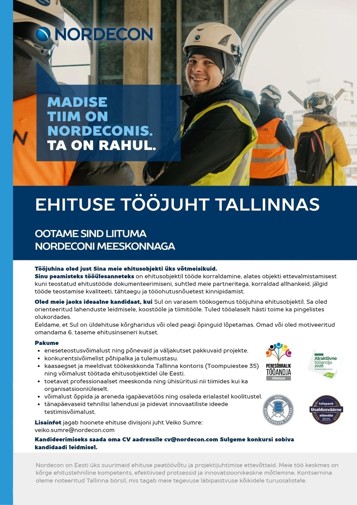NORDECON AS Ehituse tööjuht