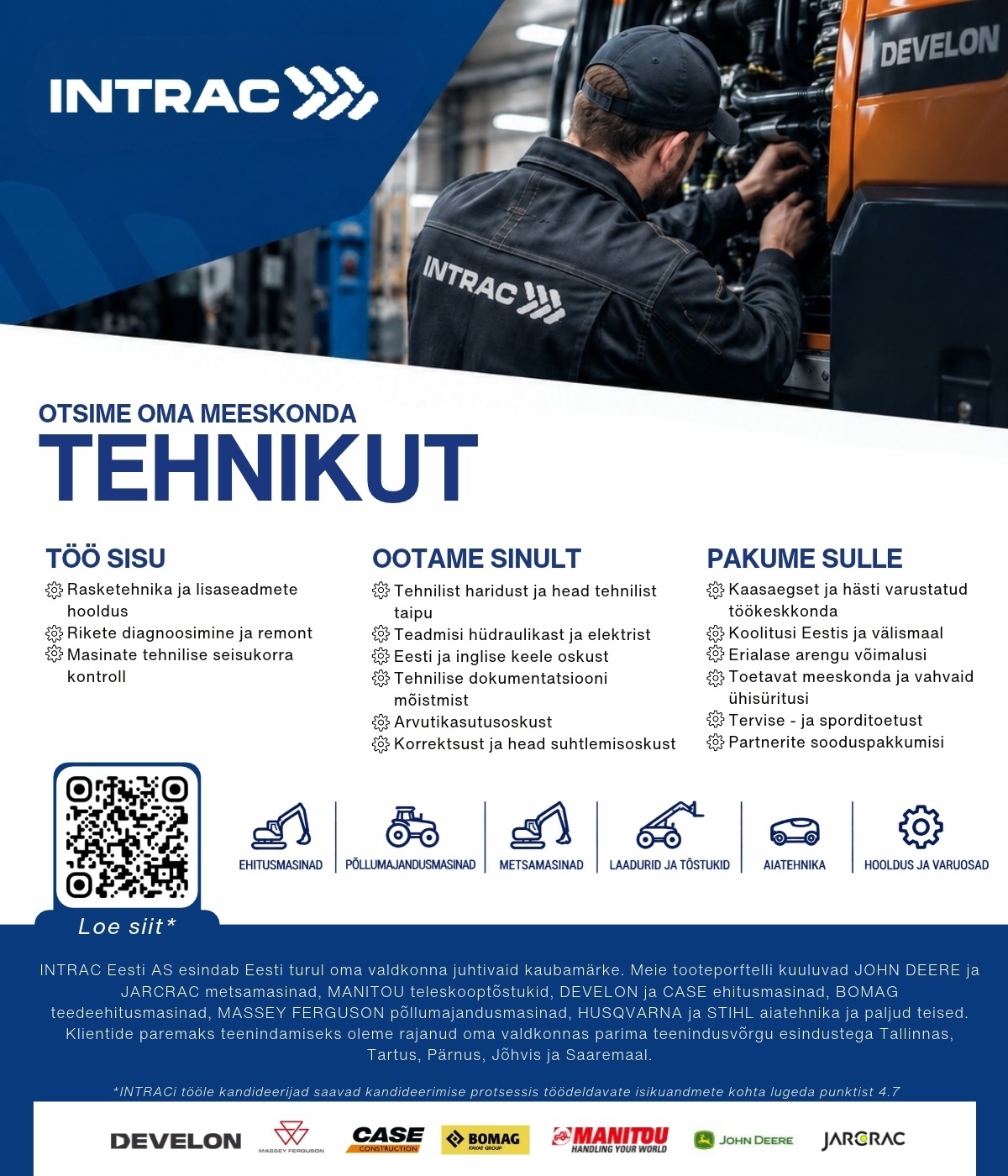 Intrac Eesti AS Rasketehnika tehnik Tallinnas