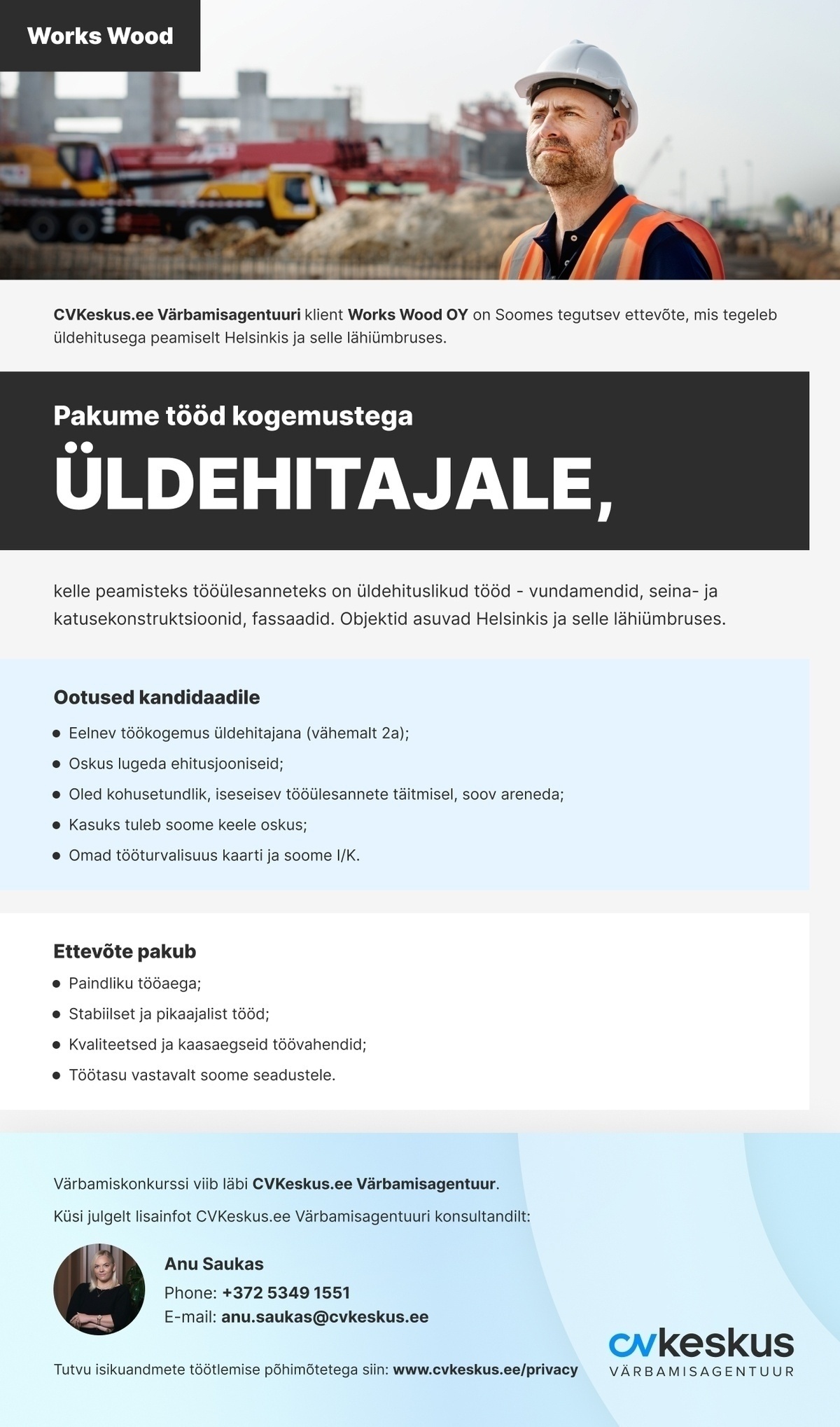 Works Wood OY ÜLDEHITAJA SOOMES