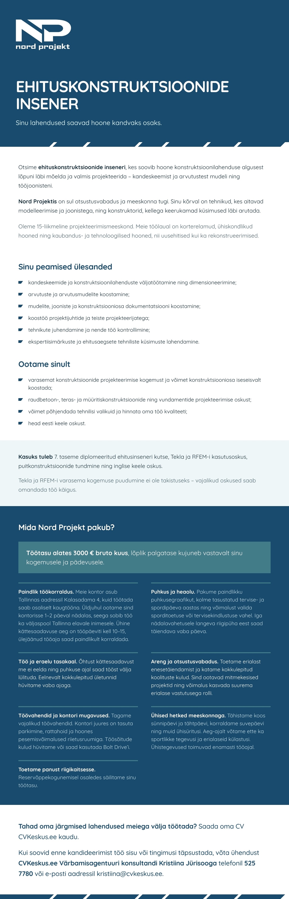 NORD PROJEKT OÜ EHITUSKONSTRUKTSIOONIDE INSENER