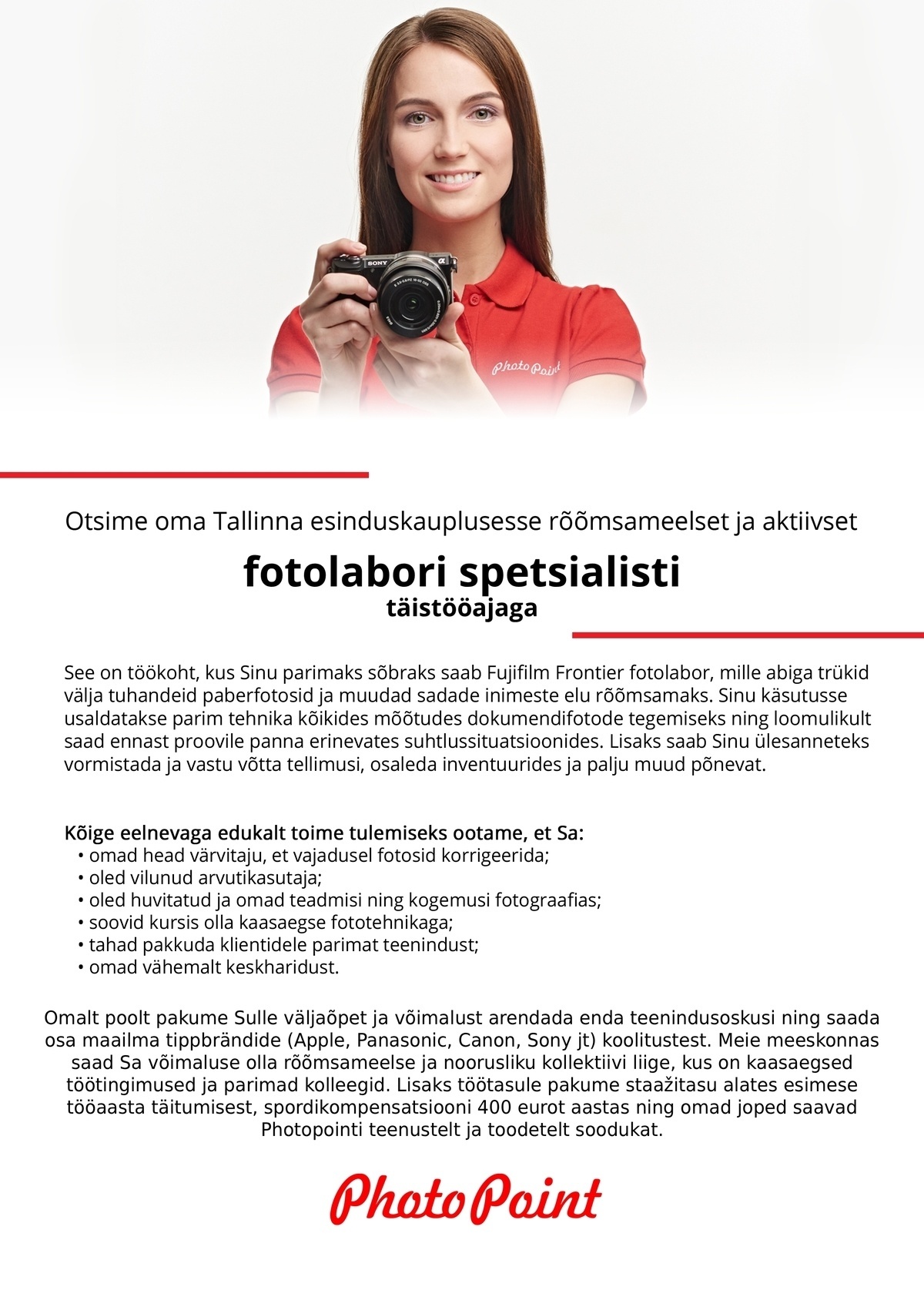 Nordic Digital AS Fotolabori spetsialist (Tallinn)
