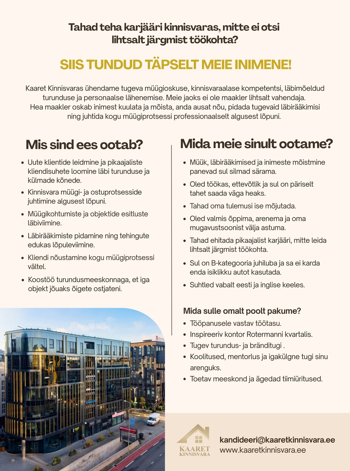 Kaaret KVB OÜ Maakler/Kinnisvaramaakler