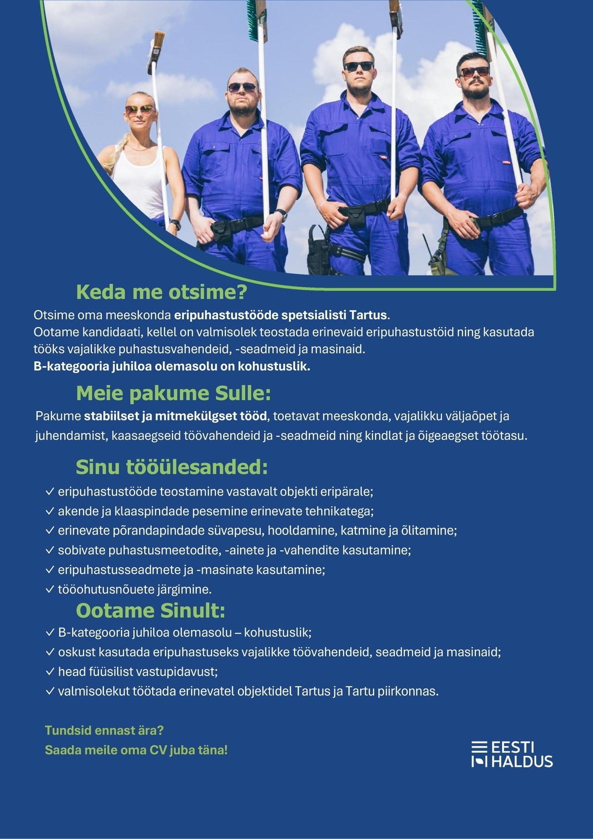 OÜ Eesti Haldus Eripuhastustööde spetsialist