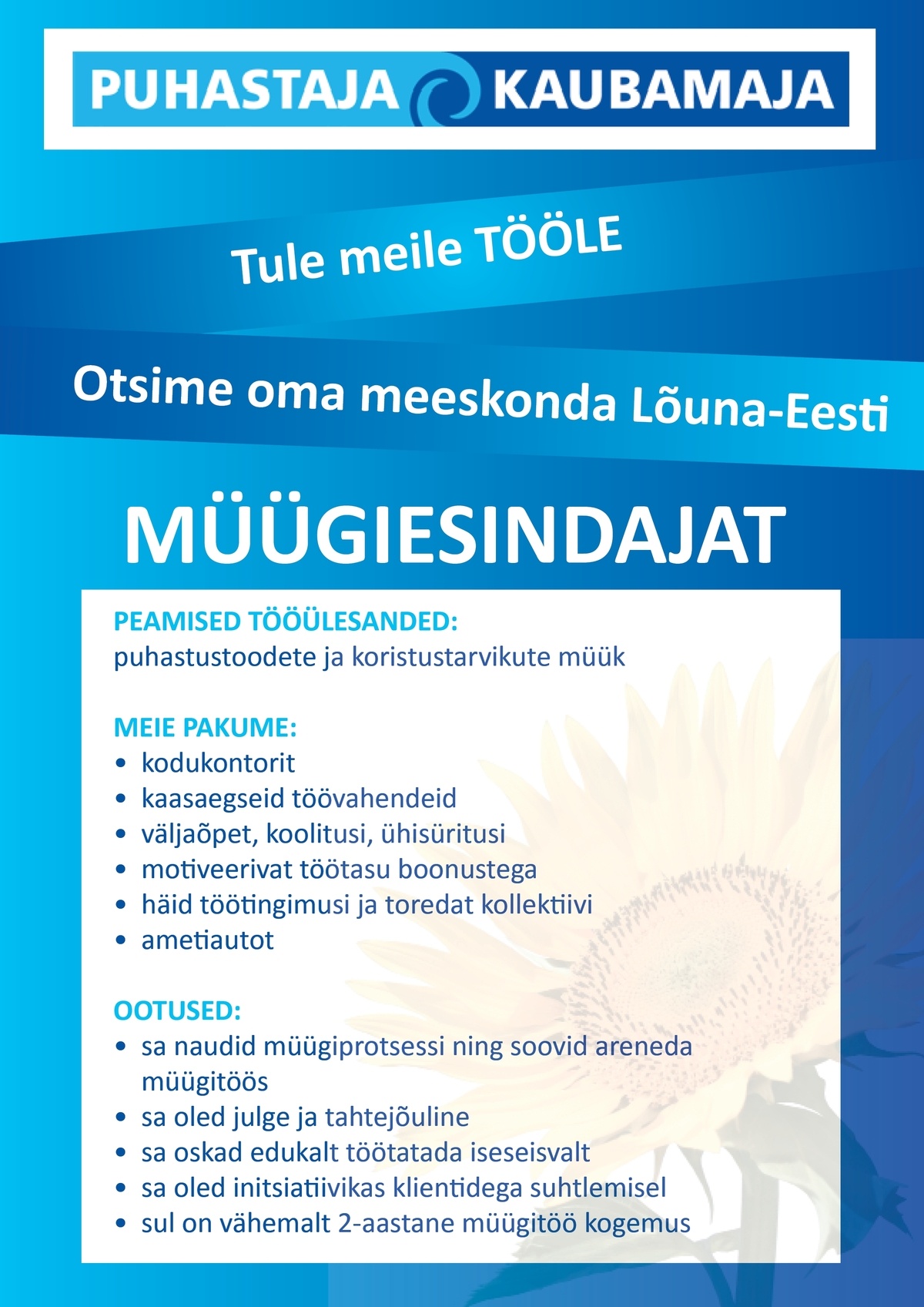AS Ebeta Lõuna-Eesti müügiesindaja