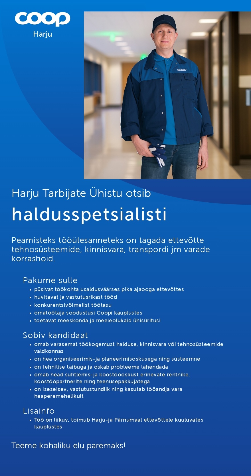 Harju Tarbijate Ühistu Haldusspetsialist (Coop Harju)