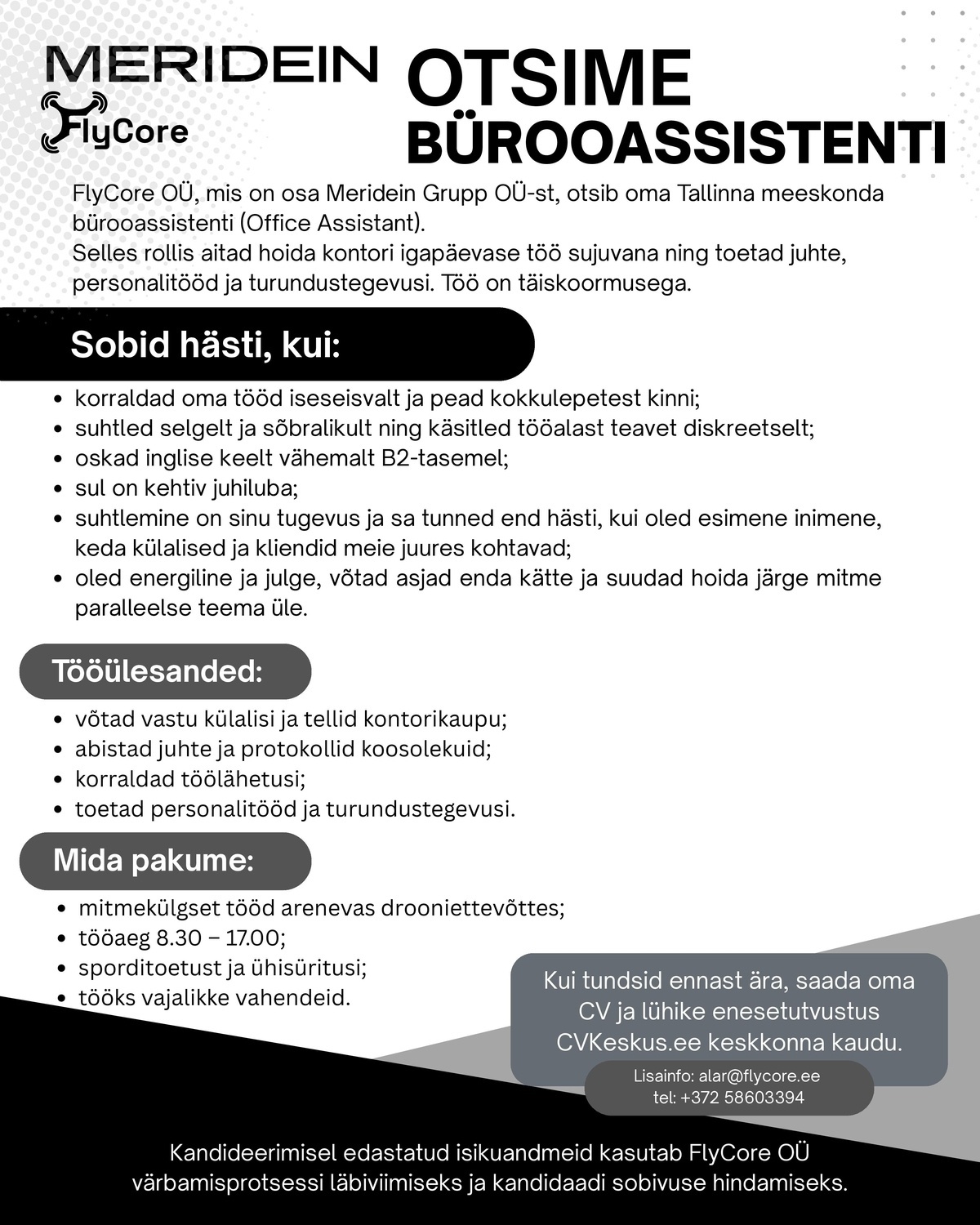 FlyCore OÜ Bürooassistent