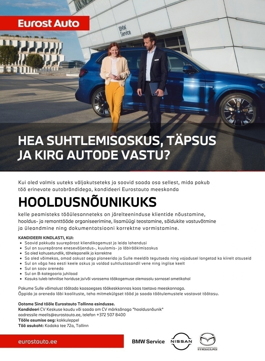 Eurostauto OÜ Hooldusnõunik