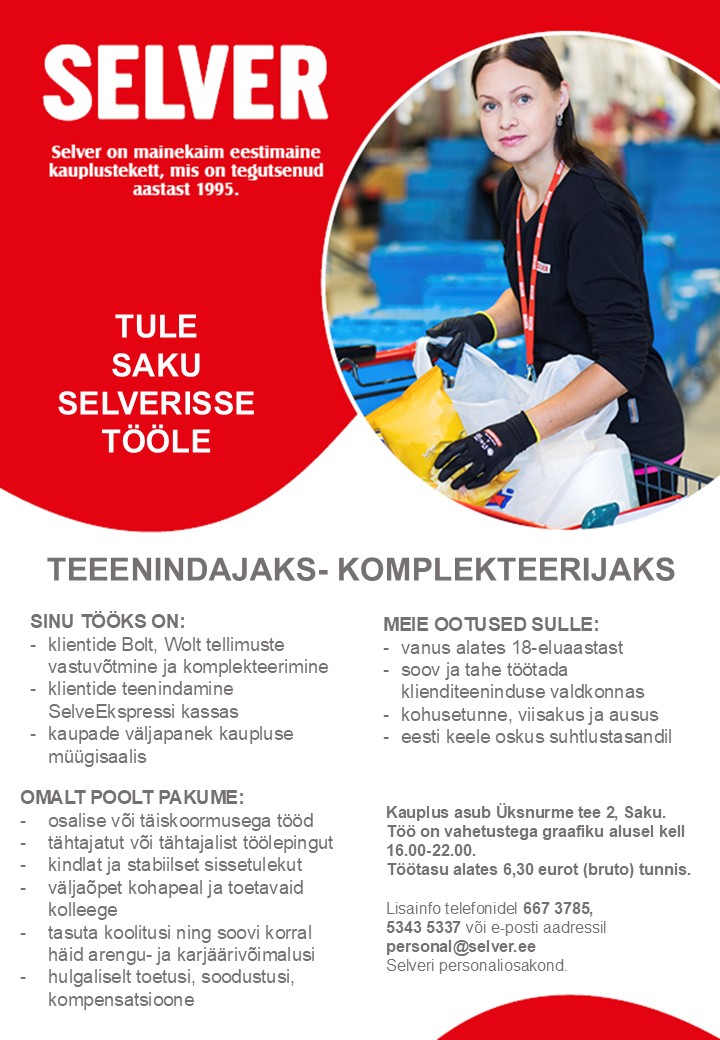 Selver Teenindaja-komplekteerija Saku Selveris