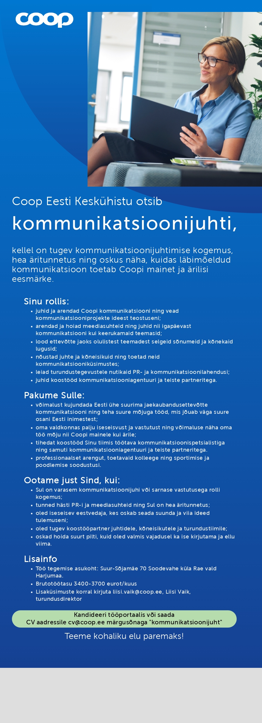 Coop Eesti Keskühistu Kommunikatsioonijuht