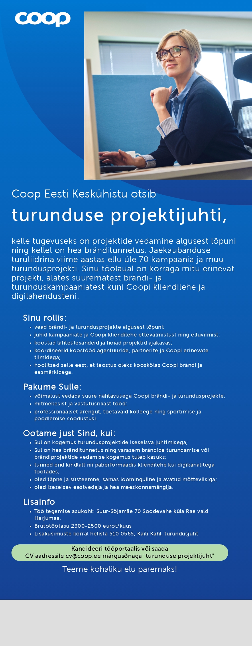 Coop Eesti Keskühistu Turunduse projektijuht