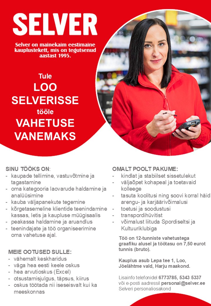 Selver Vahetuse vanem Loo Selveris