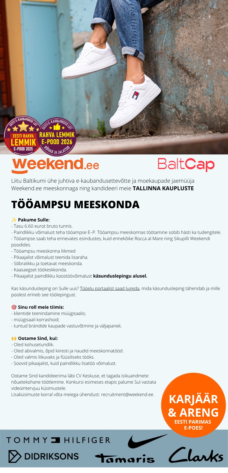 Weekend Eesti OÜ PAINDLIK TÖÖ & TOETAV MEESKOND – liitu meie Tallinna poodide tööampsu tiimiga