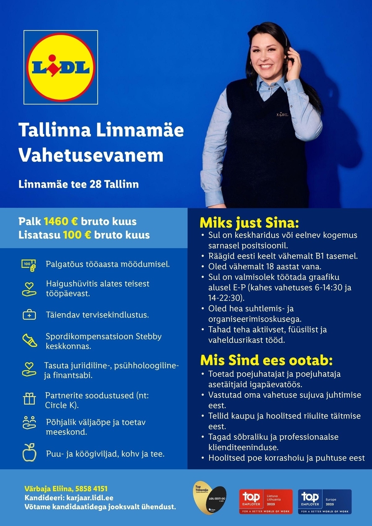 Lidl Eesti OÜ Tallinna Linnamäe vahetusevanem