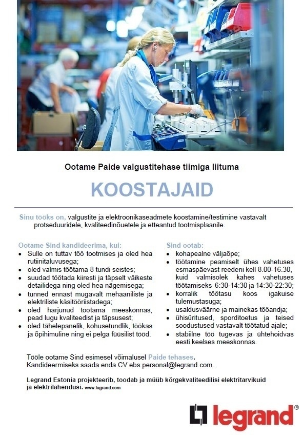 Legrand Estonia OÜ Koostaja