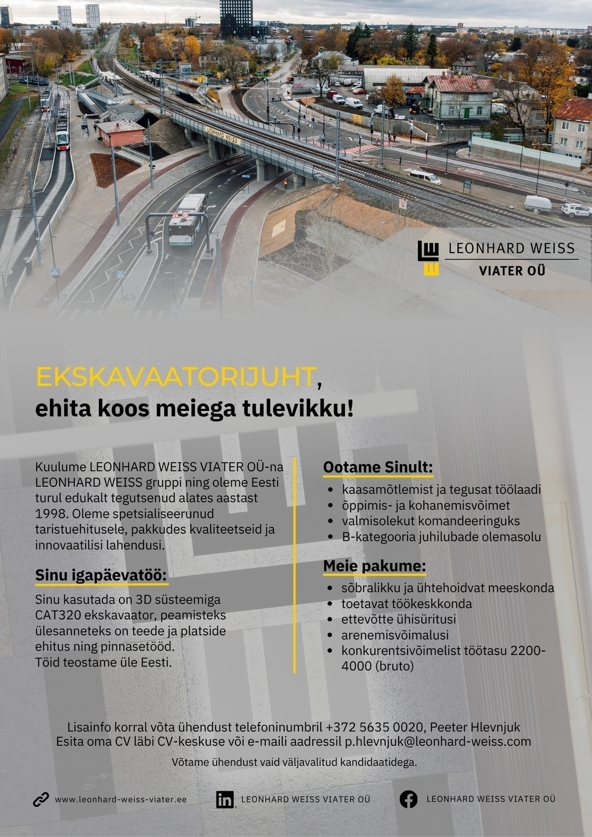 LEONHARD WEISS VIATER OÜ Ekskavaatorijuht