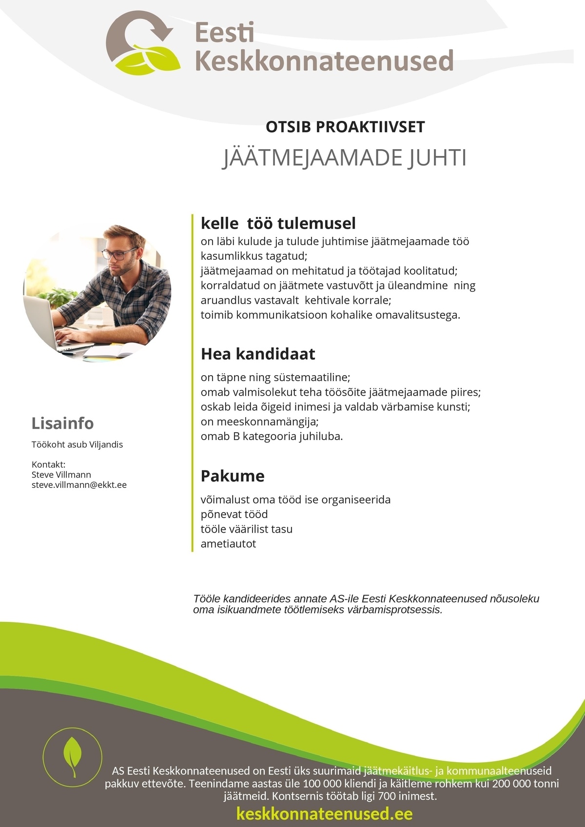 Eesti Keskkonnateenused AS Jäätmejaamade juht