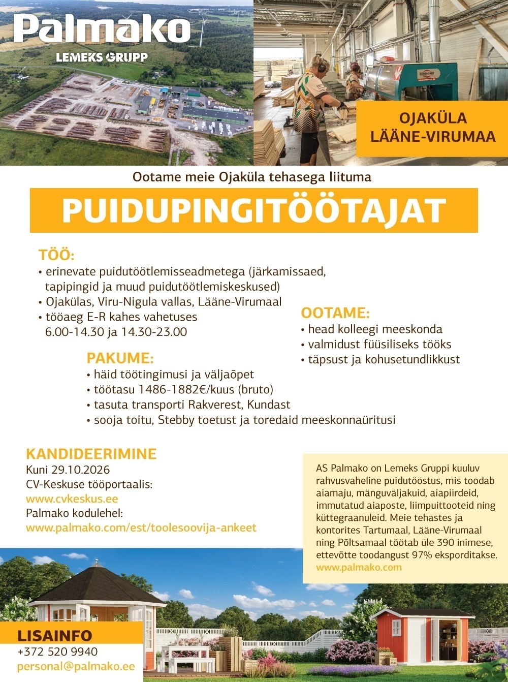 Palmako AS Puidupingitöötaja (Ojaküla)